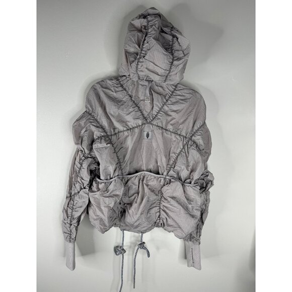 New Free People FP Movement Happy Camper Pullover Jacket Size XS Rare Gray - Picture 5 of 5